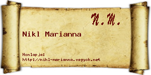 Nikl Marianna névjegykártya